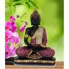 Статуя сидящего Будды из полирезины, экспонат для домашнего декора, украшения, подарка, подарочных товаров 1 фото (ЧЕРНЫЙ розовый), религиозный