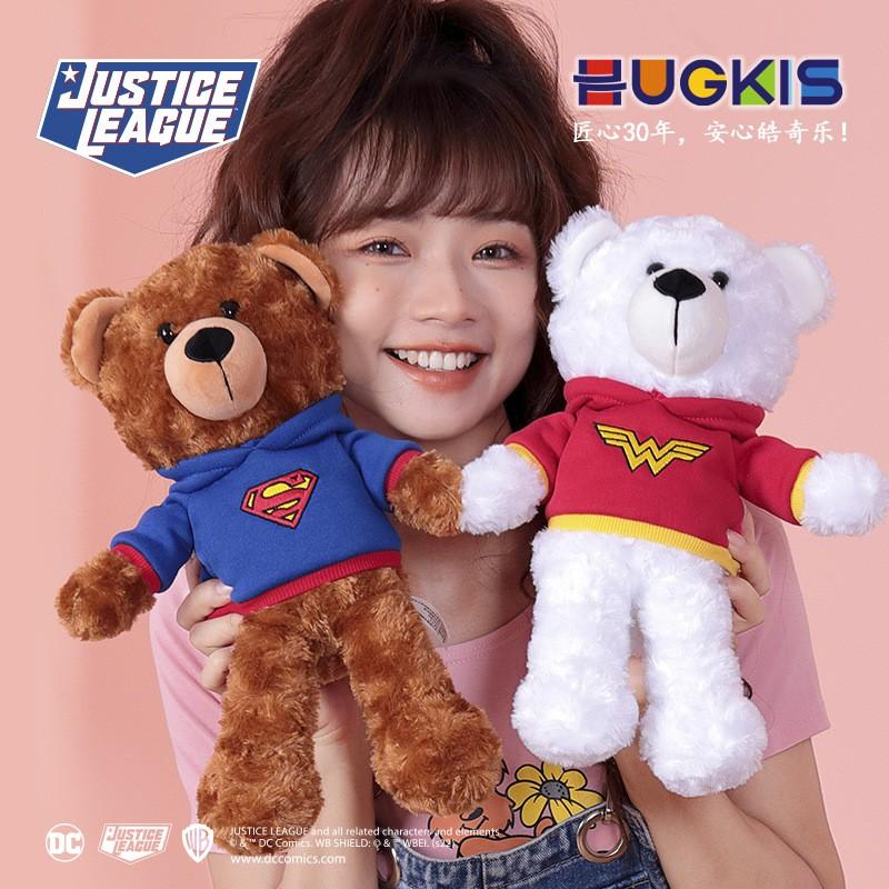 Justice League Superhero Teddy Bear Plush Toy Kids Ages 7-14 35cm Flash-Themed Cute Stuffed Animal Doll Rose Velvet Soft PP