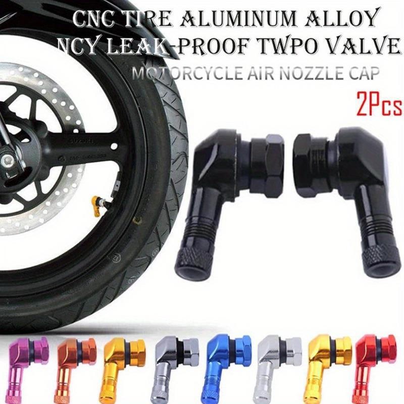 2Pcs 90 Degree CNC Motorcycle Tire Valve Stems -Universal Motorcycle Aluminum Wheels Tire NCY Leak-proof TWPO Valve Caps