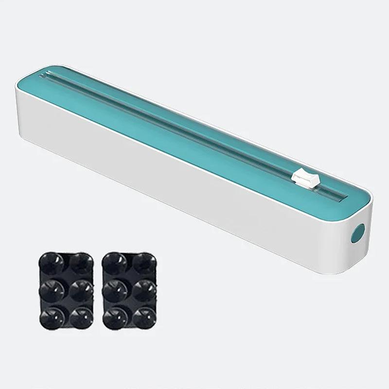 Диспенсер для пластиковой пленки 2 в 1, резак для пищевой пленки, ящик для хранения оберток, резак для алюминиевой фольги и стретч-пленки, кухонные принадлежности