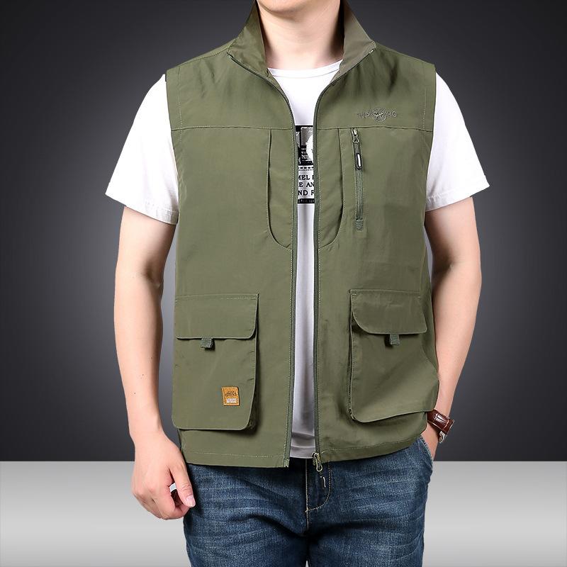 Жилет мужской Four Seasons, тонкий, без рукавов, с воротником-стойкой, с несколькими карманами, быстросохнущий, большой размер