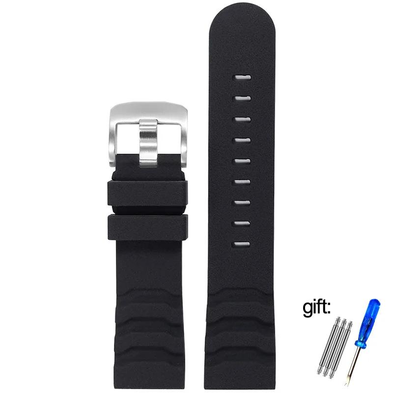 Фторкаучуковый ремешок 24 мм для Luminox XS3749 3789 3741 3745 Мужской Водонепроницаемый Силиконовый Браслет Аксессуары для Часов с логотипомMN
