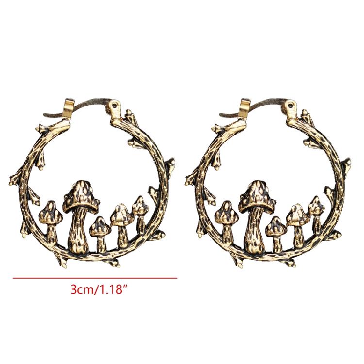 Cute Mushroom C Shaped Earring Dangle Hoop Earrings Girls Jewelry Gifts