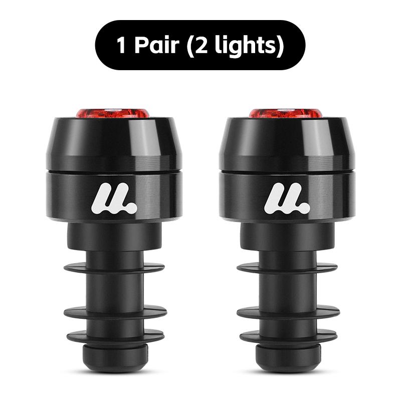 WEST BIKING Bicycle Bar End Light Rear Light Mini Bike Plugs Warning Light 3 Modes Bike Light For Night Riding Bike Accessories
