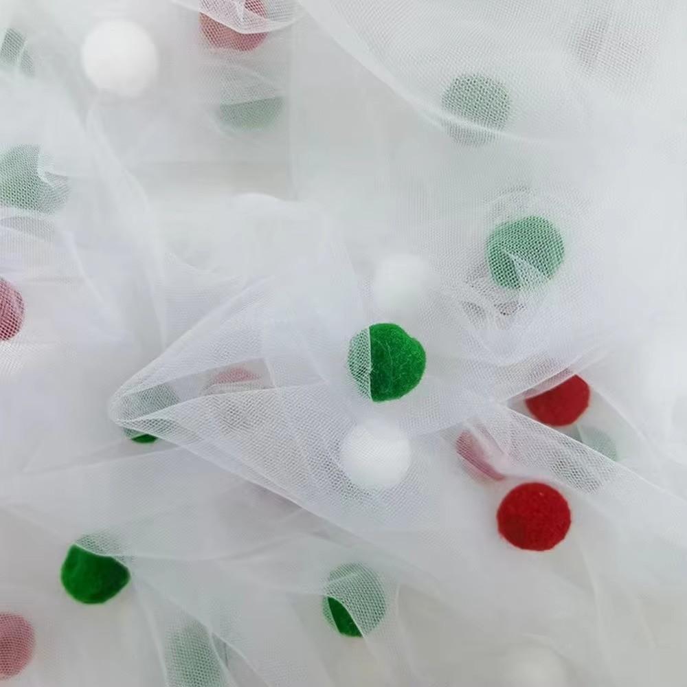 3D Tulle Table Runner Romantic Colorful Table Cover Table Flag Pom-Poms Tablecloth Wedding Decor