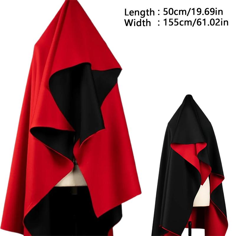 Черно-красная двухцветная хлопковая ткань с двухсторонним воздушным слоем, плотная трикотажная ткань для самостоятельного шитья юбок