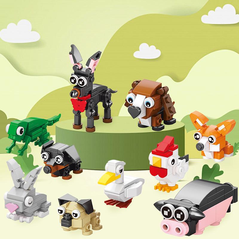 Micro Particle Building Blocks Cartoon Dolls Animal World Marine Animals Land Animals Children's Puzzle Assembly Toys