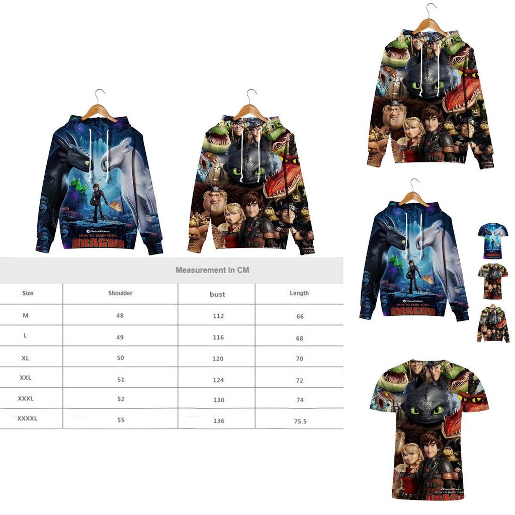 How To Train Your Dragon Men Women 3d Print Casual T Shirt With High Definition Graphics