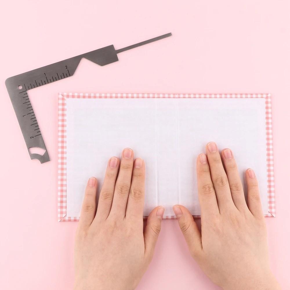 5-in-1 Book Cover Guide Stainless Steel Marking Tool New Gauge Ruler