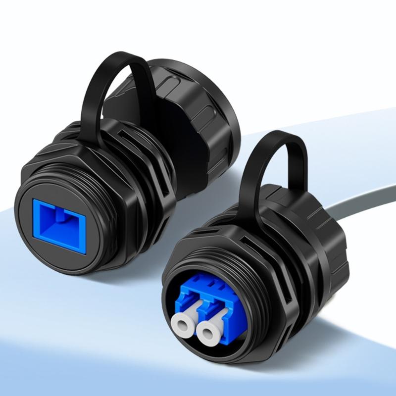 Водонепроницаемый IP68 LC Оптоволоконный Соединитель Адаптер Разъем для Панельного Монтажа С Пылезащитной Крышкой Для Использования В Наружных Центрах Обработки Данных
