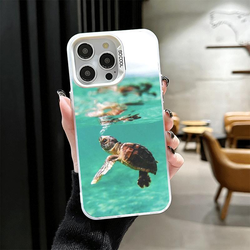Летняя Морская Черепаха Милый Мягкий Чехол для Телефона для iPhone 15 16 17 Pro Max 17Air 16E 14 Plus 13 12 Mini Ударопрочный Чехол Задняя Панель