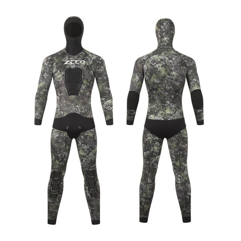 5mm Neoprene Camo Spearfishing Wetsuit Set Men Women Thermal Dive Suit Snorkeling Freediving Coastal Fishing
