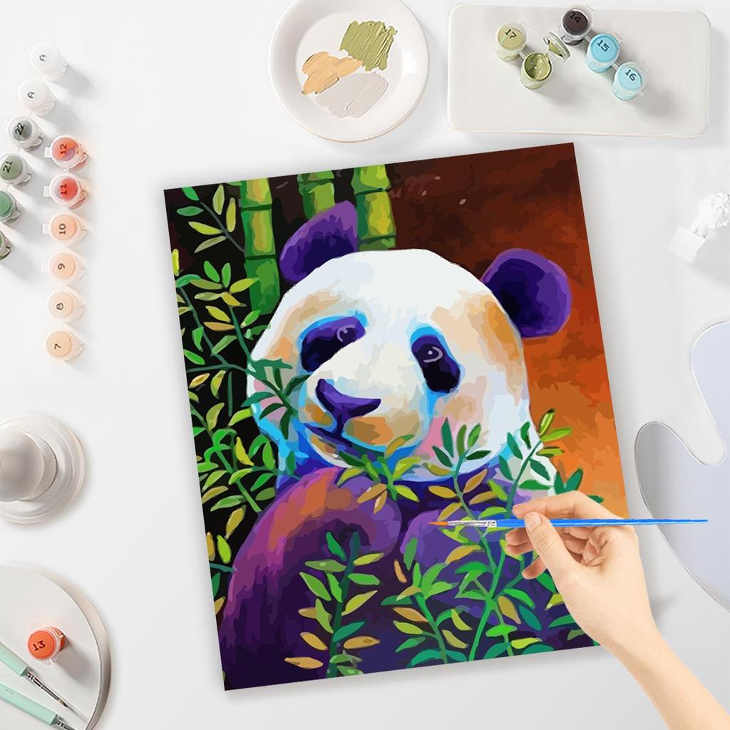 Frame Diy Painting By Numbers Colorful Panda Kits Animals Picture Acrylic Paint With Numbers On Canvas For Home Art Decors 40x50