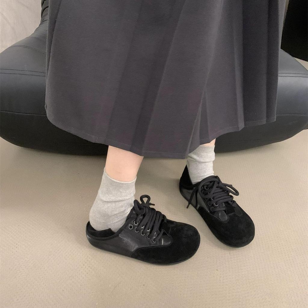 Кожаная версия ретро Birkenstocks женские осенние и зимние ремешки повседневные туфли на мягкой подошве платформа однотонные туфли