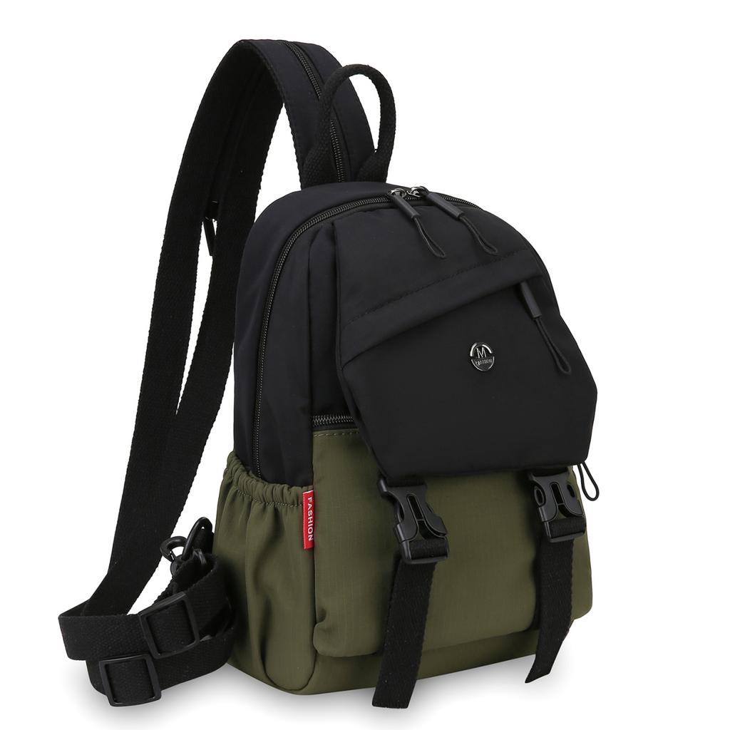 Women's Multifunctional Shoulder Chest Bag, Convertible Small Backpack & Crossbody Fanny Pack, Lightweight Nylon Purse