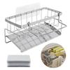 Stainless Steel Wall-Mounted Sponge Rack, Rust-Resistant, for Kitchen Use, Sponge Storage, Detergent Holder, Sponge/Dish Rack, Scrubbing Brush Holder,