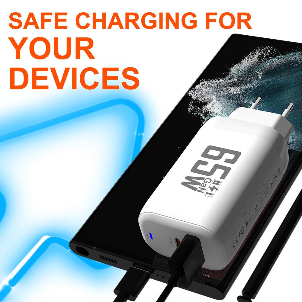 Зарядное устройство GaN USB Type C 65 Вт, быстрое зарядное устройство PD 45 Вт QC3.0, быстрое зарядное устройство USB C Type C для ноутбука Macbook, iPad, планшета iPhone 15, Samsung