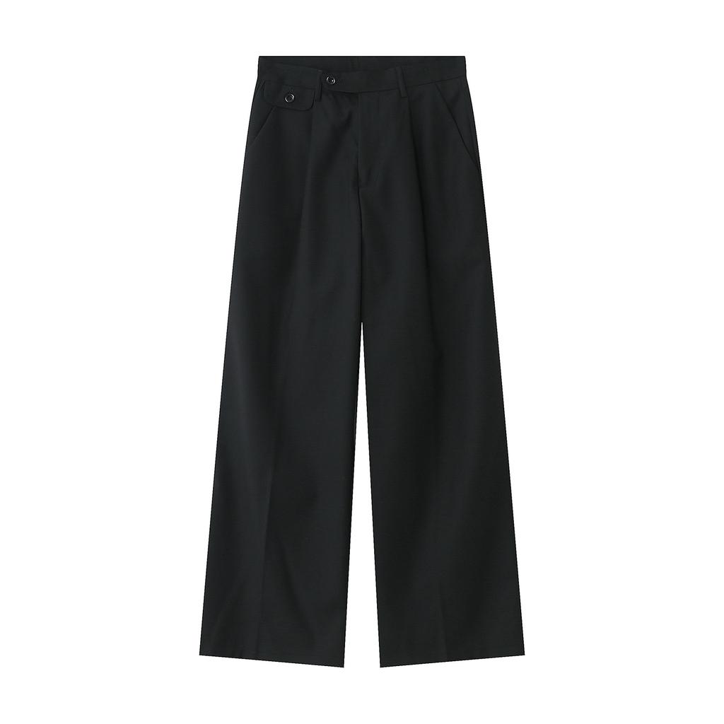 Прямые брюки больших размеров, весенне-осенние мужские простые свободные брюки со средней талией