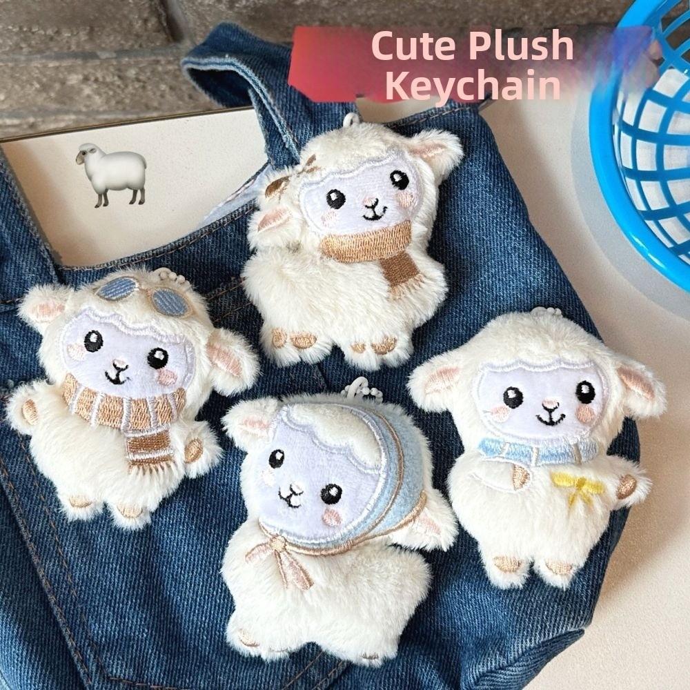 Soft Material Backpack Pendant Plush Texture Lamb Pendant Adorable Lamb Keychain Daily Carry
