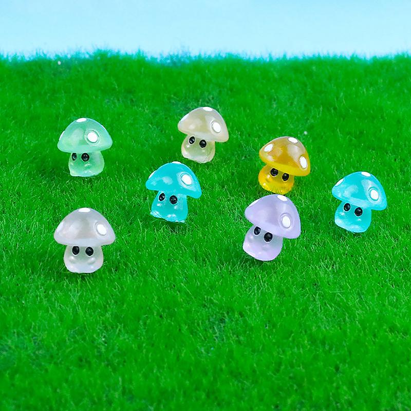 5 шт. красочные светящиеся крошечные грибы мини-статуэтки миниатюрные светящиеся грибы сказочные садовые аксессуары домашний декор своими руками