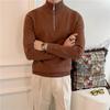 Men's 2023 Long Sleeve Half Turtleneck Zipper Sweater - Autumn/Winter All-Match Knit Pullover