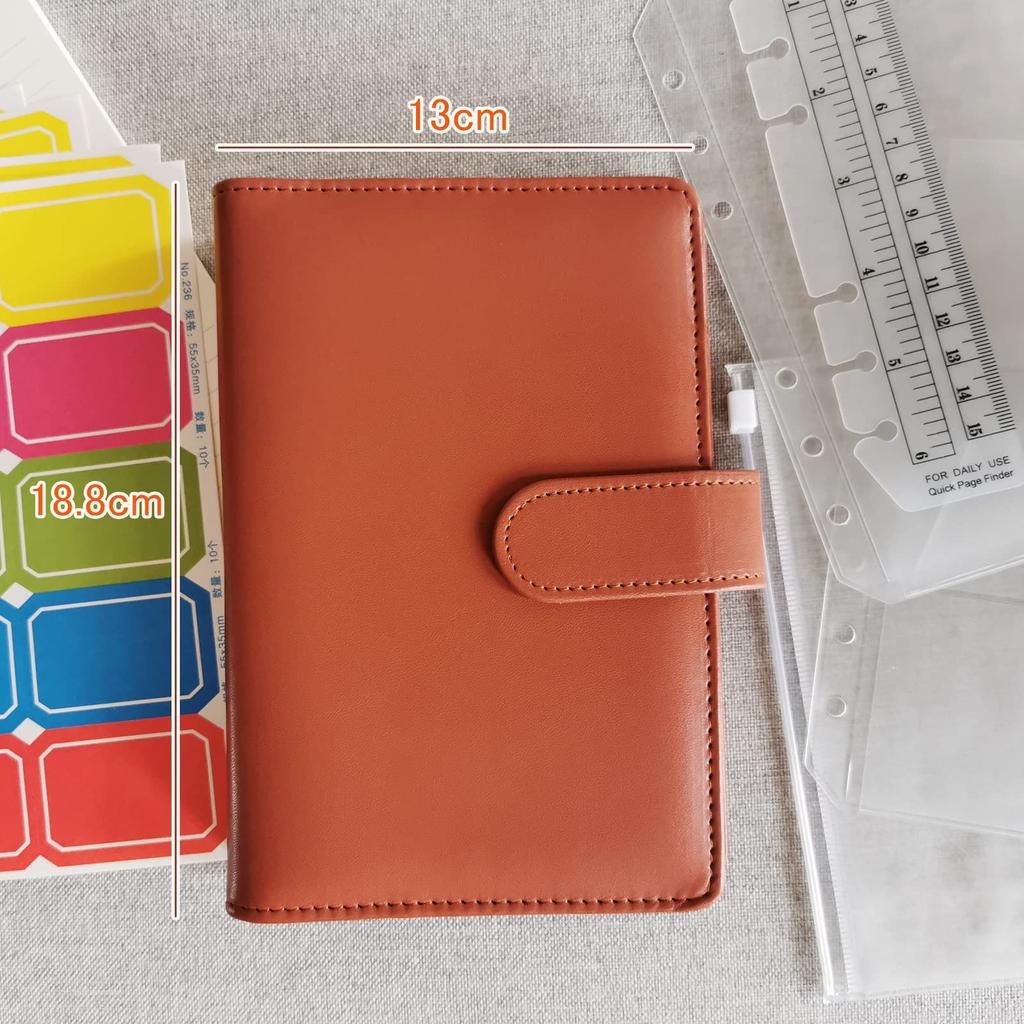 System Planner A6 Size Planner Refill 90 Sheets Horizontal Ruled 6 Hole Memory Fill Memo Pad Note 6 Hole Ring Binder Loose Leaf Synthetic Leather PU