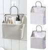 Storage Hanging Bag Large Capacity with Mesh Pocket Multi-functional Bedside Cotton Linen Organising Storage Bag