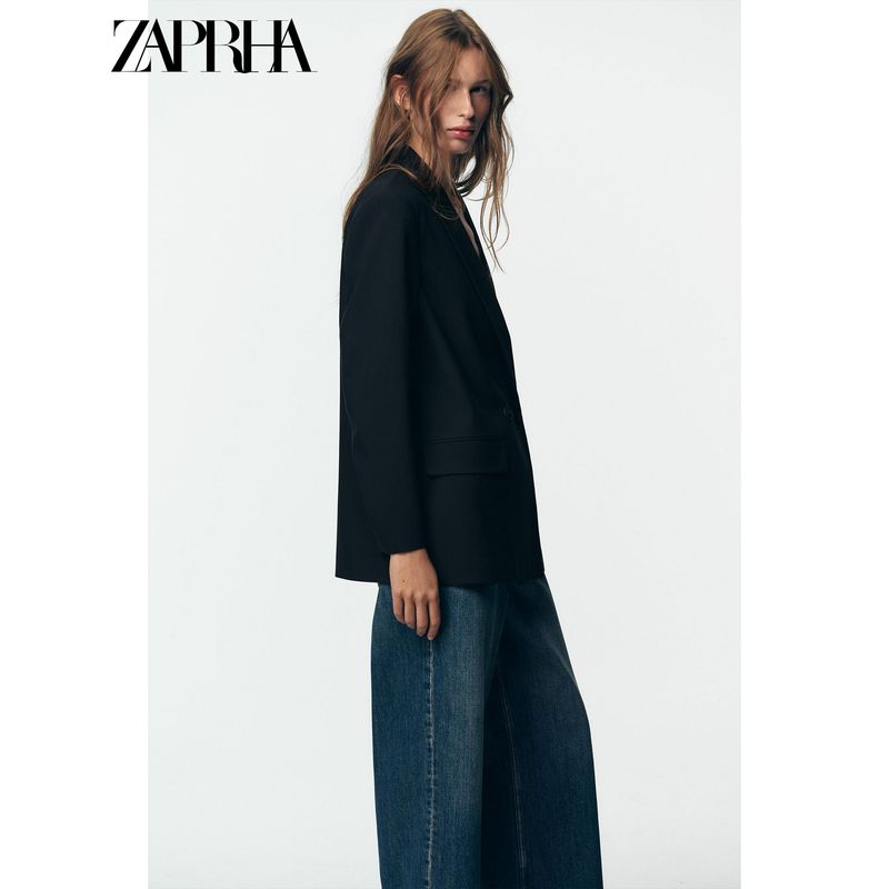 Zaprha 2025 Осень Новые Элегантные Лацканы Длинный рукав с Подплечниками Профильный Двубортный Блейзер 2753122