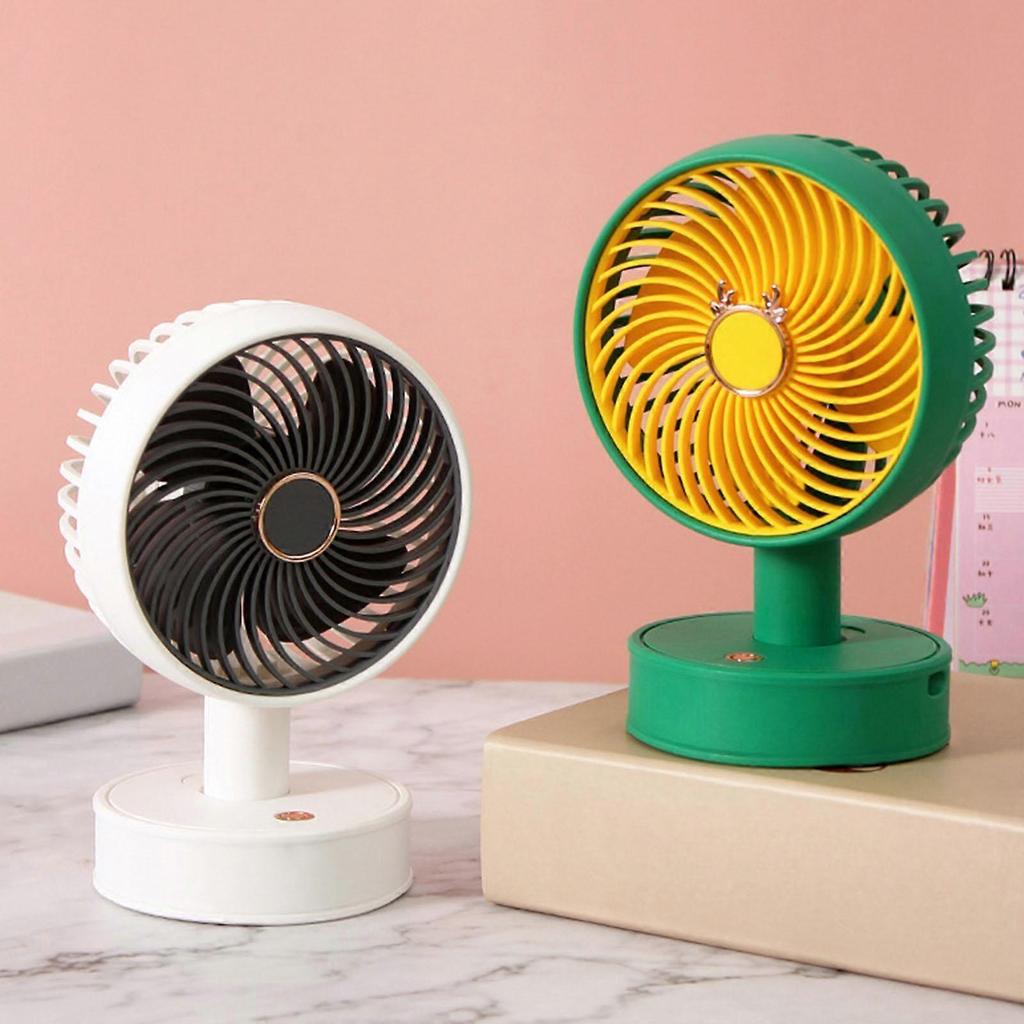 Ventilateur de bureau Léger Compact 3 Vitesses Ventilateur Portable pour Chambre à coucher Voyage Été Blanc
