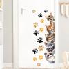 Cute Cats Wall Stickers for Door Home Decor Living Room Background Decals Bedroom Decoration