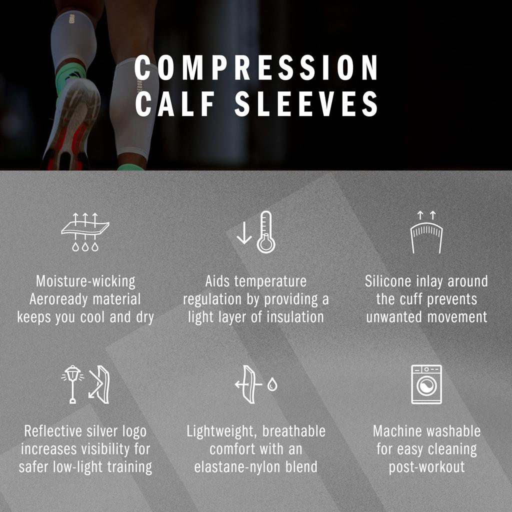 Компрессионные гетры Adidas из материала ClimaCool, размеры, гетры, упаковка 2 шт., (Дышащий, Влагоотводящий, Быстросохнущий), Белый, S/M (ADSL-13013WH)