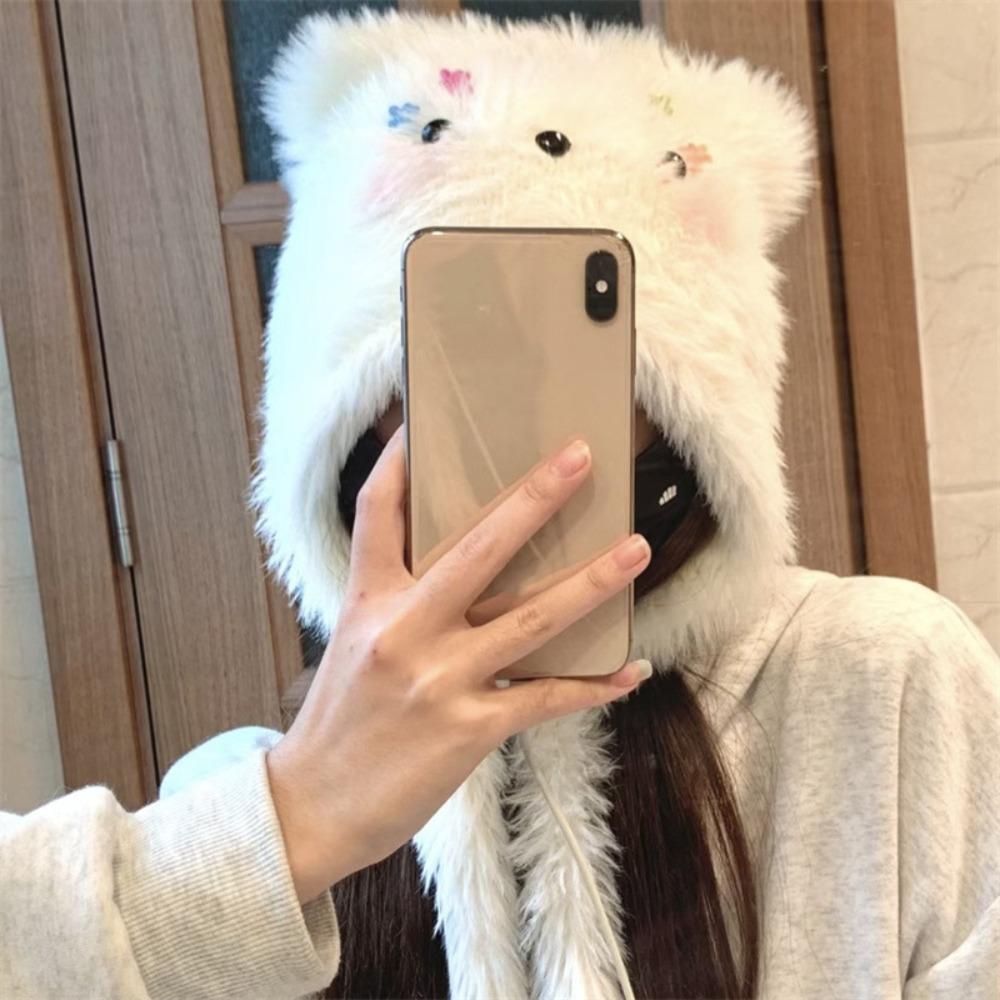 Soft Plush Puppy Hat Warm Ear Protection Hat Cloth Accessories Cartoon Fleece Hat  Woman