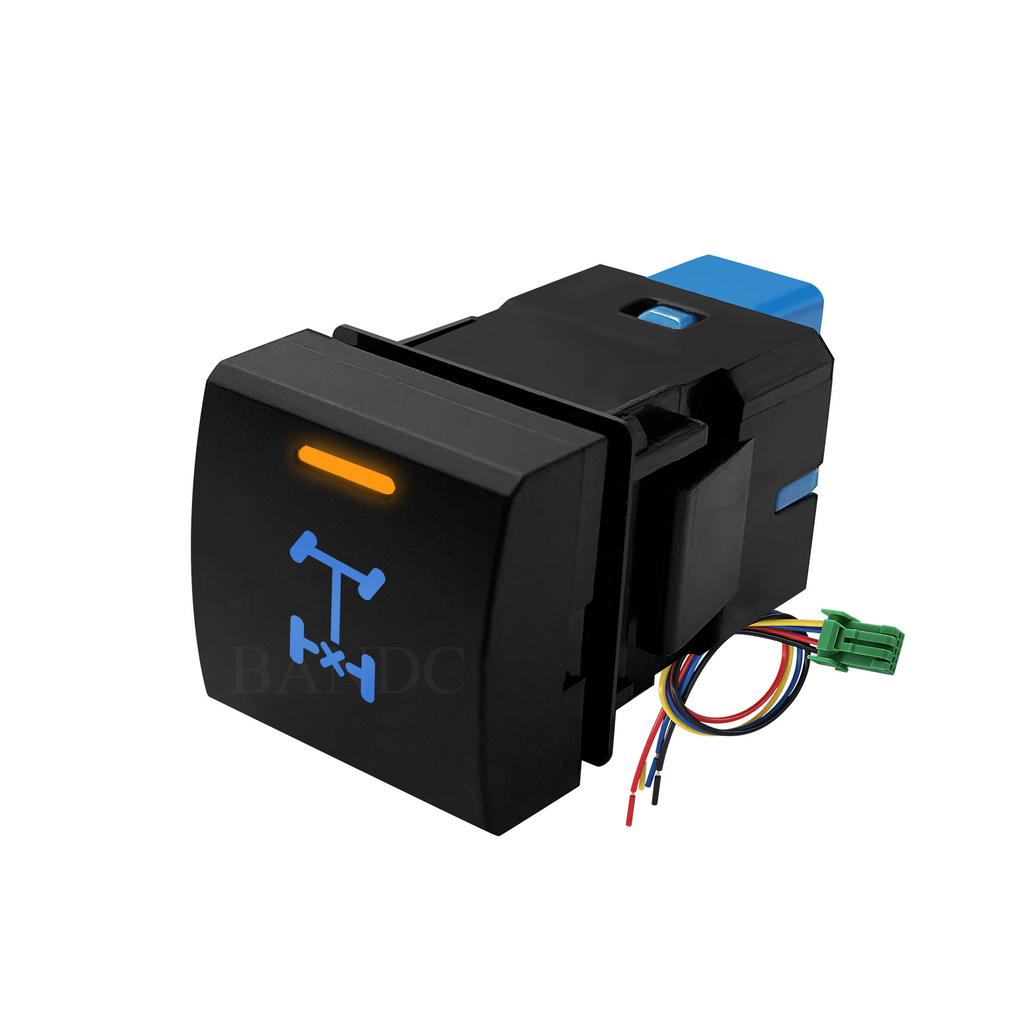 12V Car Push Button Switch Orange Blue Light Fixed Momentary Switch For Toyota Camry Altis RAV4 LC300 2022 Prado 150s 2020