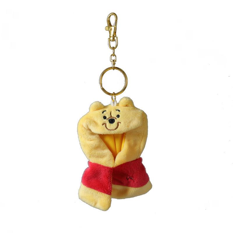 Adorable Japanese Style Costume Plush Keychain Fuzzy Winnie Strawberry Bear