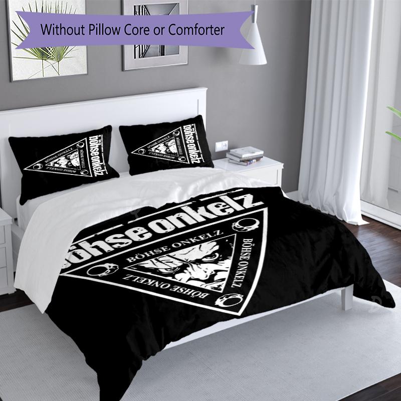 3pcs Böhse Onkelz band Duvet Cover Set, Includes 1 Duvet Cover and 2 Pillowcases,Skin-Friendly&Comfortable Fabric,Suitable Bedding Sets