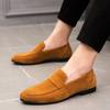6988 large size men's small leather shoes British style casual daily loafers simple suede one-pedal fashion trendy shoes