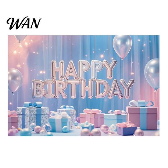 Double-sided Printed Banner Happy Birthday Backdrop, Party Photo Background Cloth for Celebration, Reusable Bunting Flag Decor Kids Women, Supplies