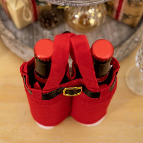 Рождественская сумка для бутылки вина Красные штаны Санты Чехол для бутылки вина Рождественское вино