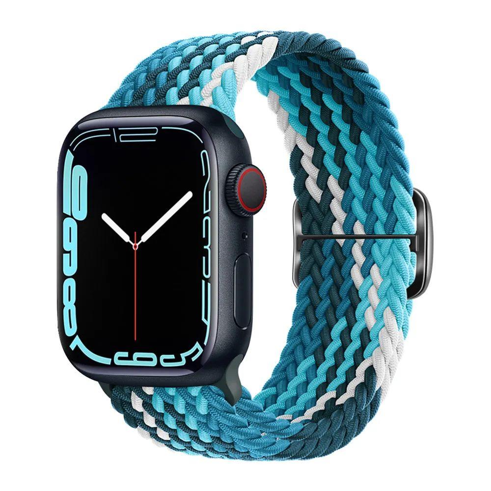 Плетеный браслет Solo Loop для Apple watch Ultra band 40 мм 44 мм 41 мм 38 мм 49 мм 45 мм Эластичный нейлоновый браслет для iWatch series 9 8 7 6 5 4 3 se