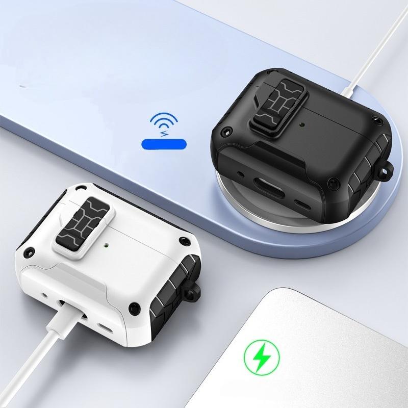 Новый защитный кейс-чехол с замком для наушников AirPods Pro 2-го поколения, противоударный чехол для AirPods 4 с держателем для телефона