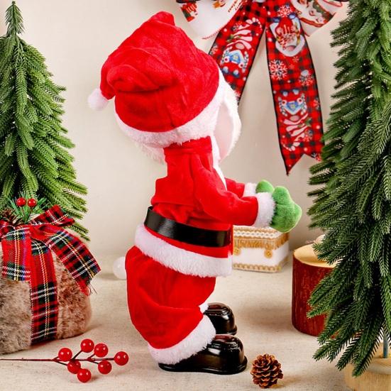 Счастливая Тверкающая Кукла Санта Клауса Забавная Танцующая Анимированная Рождественская Плюшевая Игрушка Электрическая Музыка Поющий Санта Клаус Рождественские Украшения