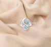 Natural Sky Blue Topaz Gemstone 925 Sterling Silver Jewelry Zircon Ring For Gift CZR-8-7