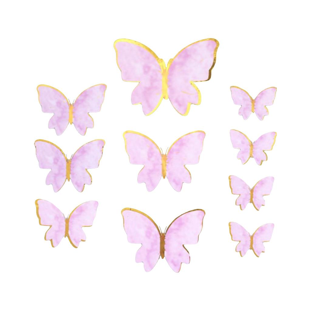48Pcs Purple Butterfly Cake Decoration Colorful 3D Butterflies Cupcake Toppers For Birthday Wedding Butterfly Cake Decor Supply
