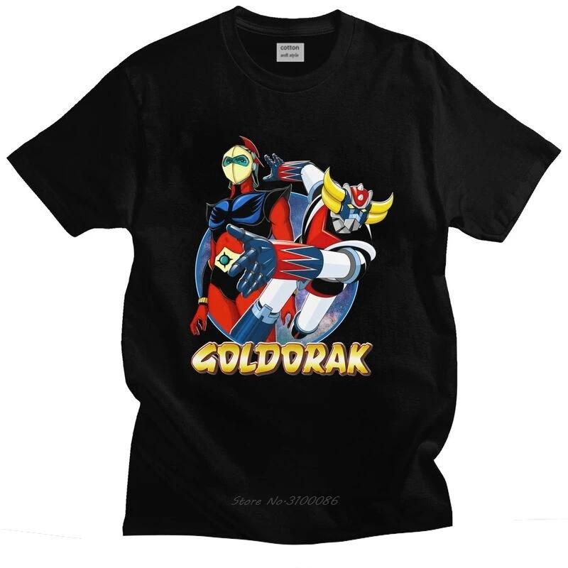 Футболка Robot Goldorak Grendizer, мужская хлопковая футболка, городские футболки с коротким рукавом, футболки Actarus Goldrake в стиле аниме, приталенная одежда