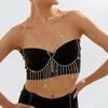 Exaggerated Beach Bikini Sexy Body Chain Fashionable Metal Tassel Diamond Temperament Chest Chain