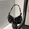 2024 Trendy Korean-Style Large Capacity Glossy Pleated Shoulder Bag