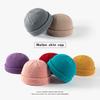 Men's Trendy Autumn and Winter Warm Melon Cap Student's Fashion Cuffed Hipster Beanie Women's Solid Knitted Wool Hat