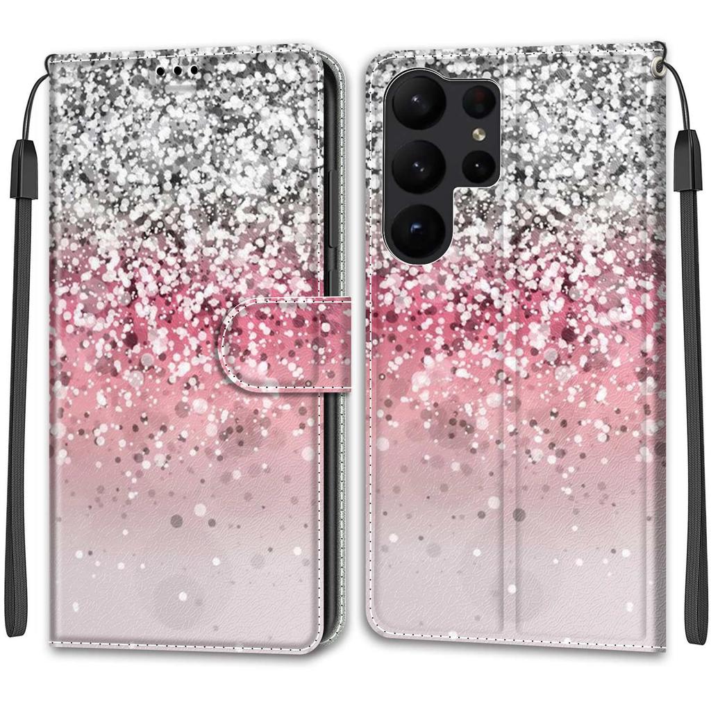 Luxury Painted Leather Case Wallet Book Style Protective Cover for Samsung Galaxy S25 S24 S23 S22 S21 Ultra Plus S24FE S23FE S20 S10 S9 S8 S7