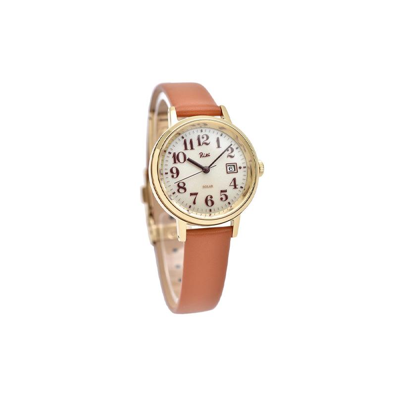 Seiko Женские часы с дисплеем даты, на солнечной батарее, кварцевые, на кожаном ремешке, белый циферблат AKQD402