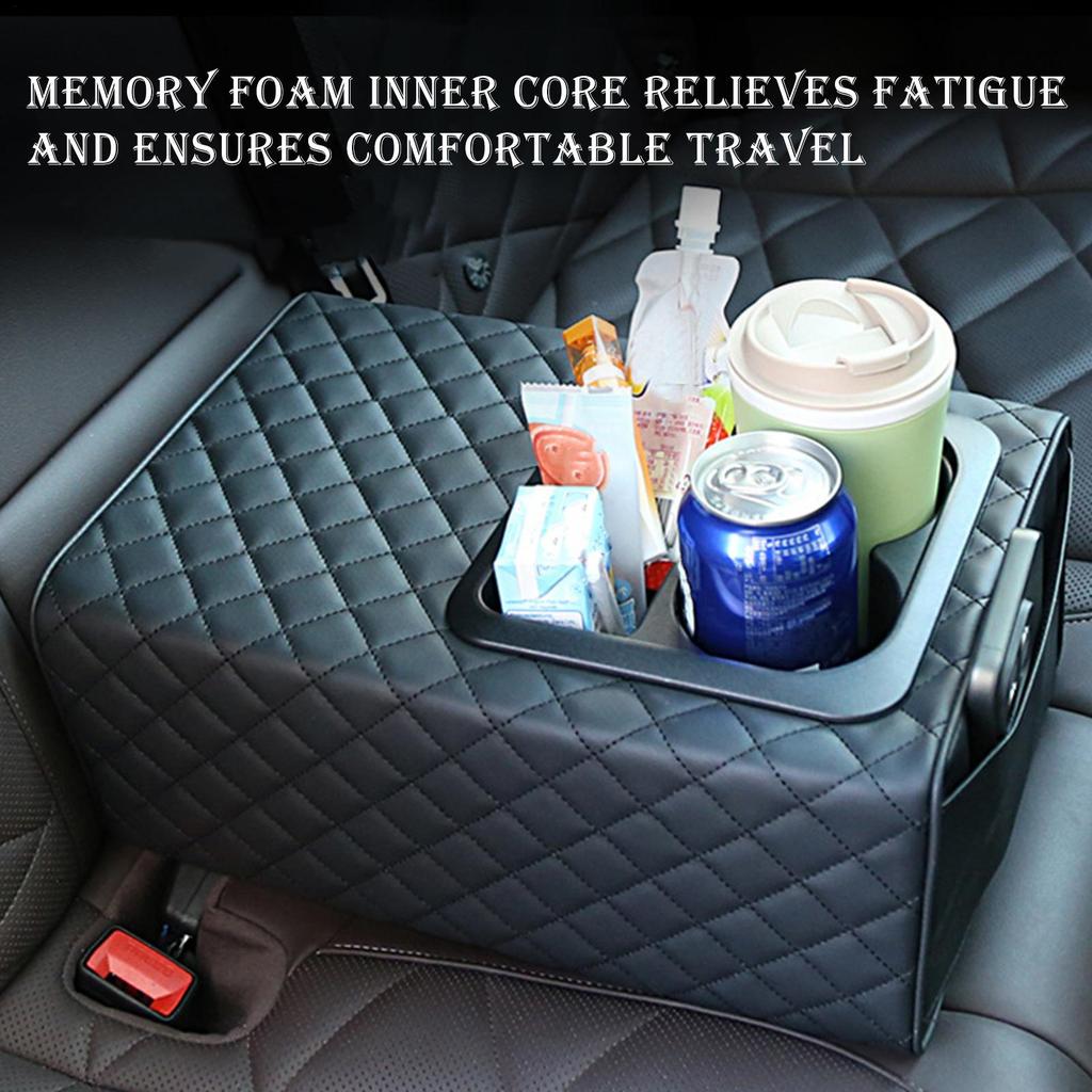 Center Console Cup Holder Universal Rear Storage Box Car Armrest Box for Truck SUV Road Trip Travel Long Drive Family Trip